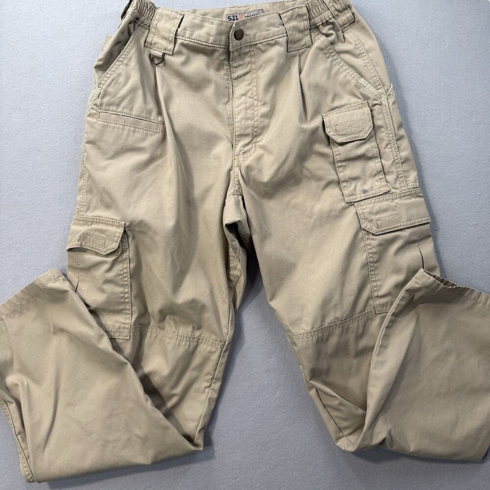 5.11 Tactical Pants Mens 32x32 Taclite Pro Cargo Ripstop Work Khaki Tan Stain